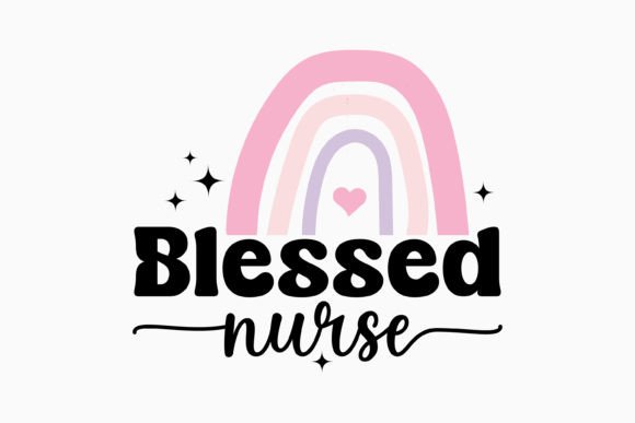 Blessed Nurse Retro Nurse Graphics for Crafts Branding