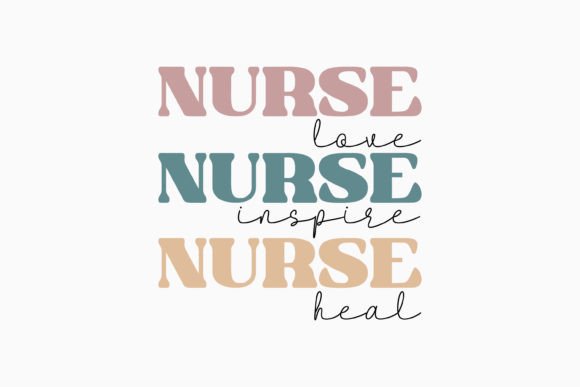 Nurse Love Inspire Heal Retro SVG for Crafts & Graphics