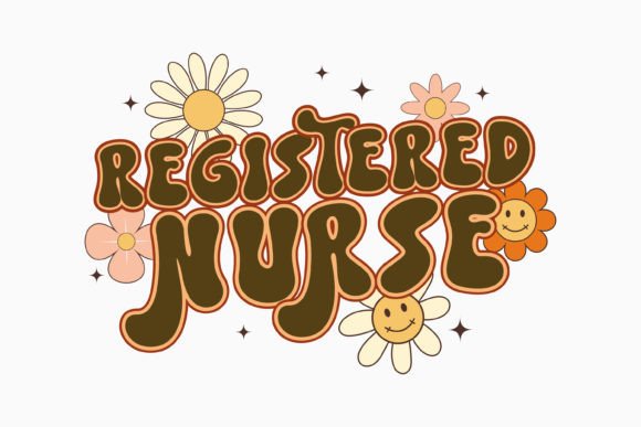 Registered Nurse Retro Graphics for Real Crafts