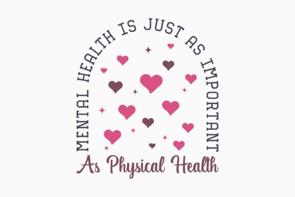 Retro Mental Health Quote SVG for Graphics & Crafts