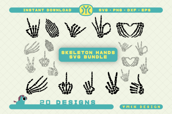 Skeleton Hands SVG Bundle: Graphics for Crafts